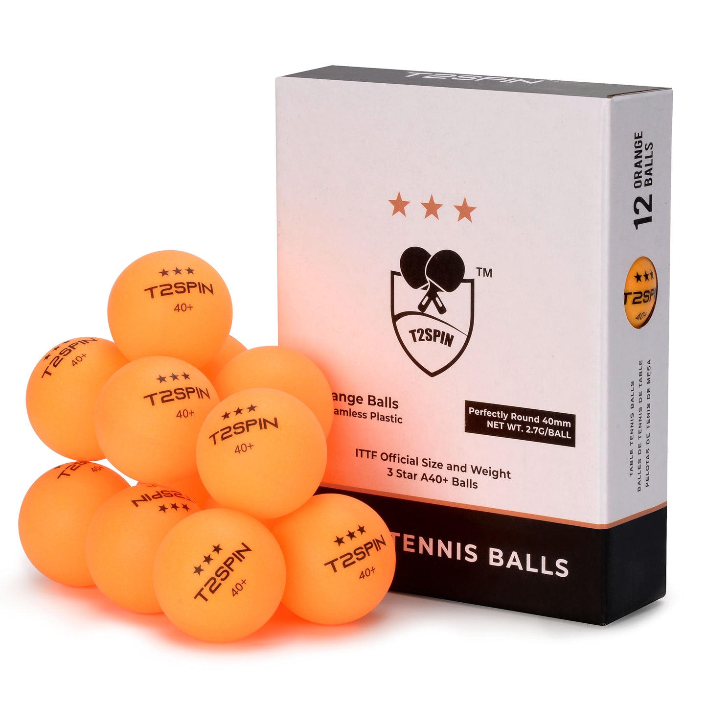 Table Tennis Balls - Premium 40+ Ping Pong Balls - Highest Grade Balls - Pack of 12 - ITTF Regulation Size & Weight